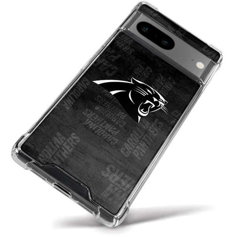 NFL Carolina Panthers Black & White Google Pixel 8a Clear Case
